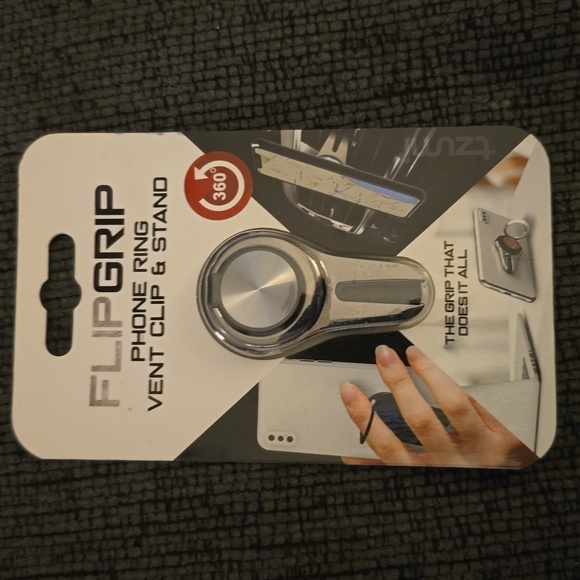 FLIPGRIP phone ring vent clip & stand compatible with all cellphones - Picture 1 of 6